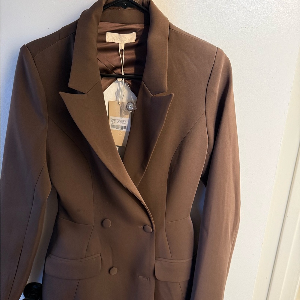 MESHKI Kendall cutout blazer playsuit chocolate size small. Tags attached! - Picture 7 of 7